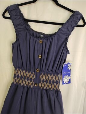 Indigo & Lace Navy Boot Flare Jumpsuit